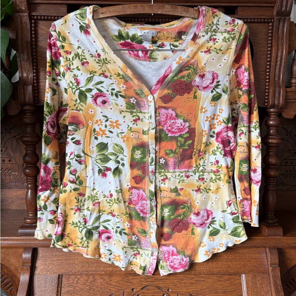 Lapis Multicolor Floral y2k Button-Down Shirt